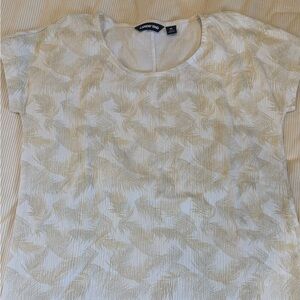 Lands' End Cream Cap Sleeve T-Shirt